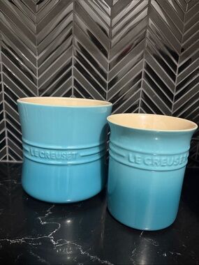Le Creuset Turquoise Ceramic Utensil Crocks – Set of 2